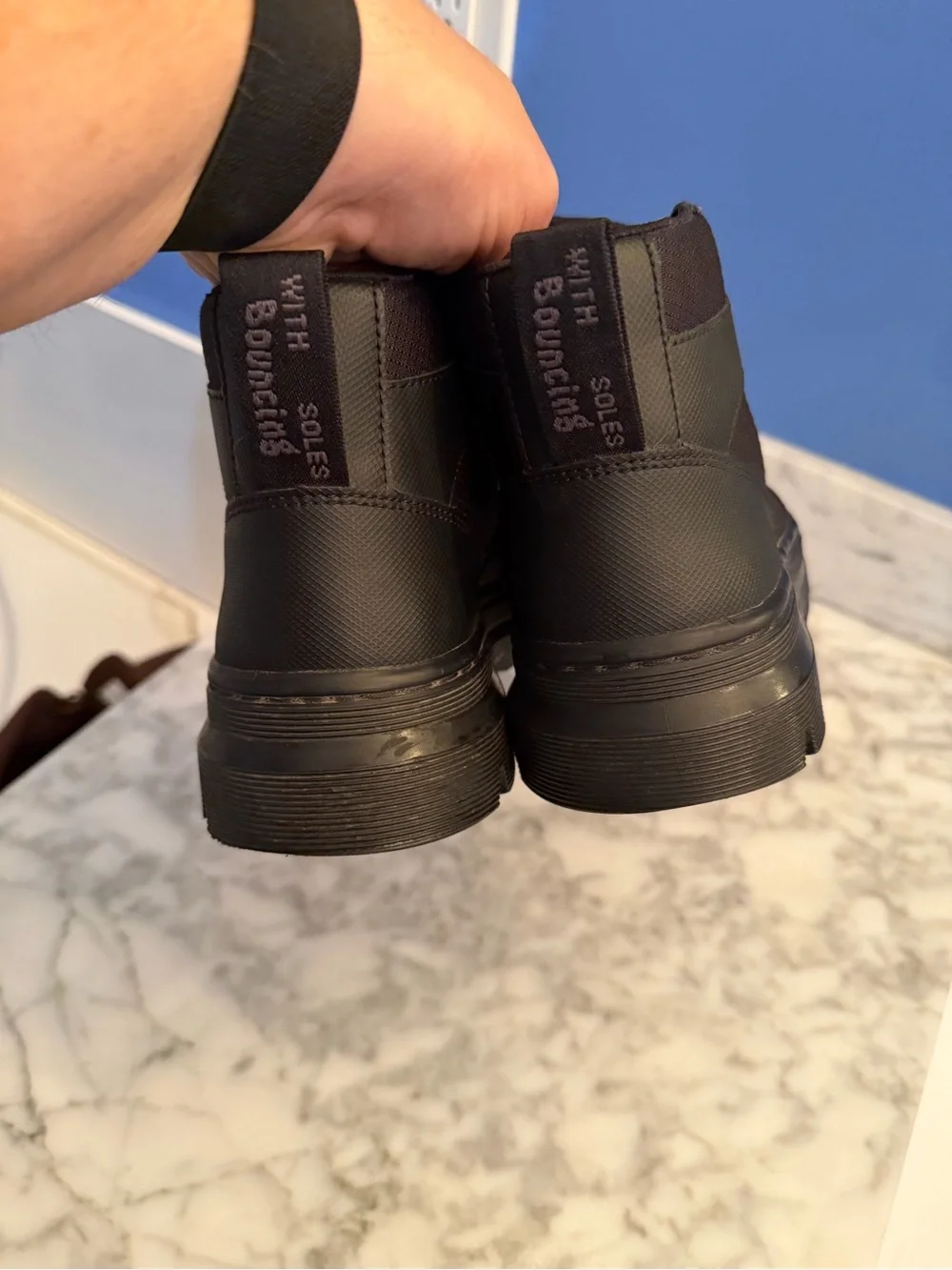 Dr Martens Bonny Tech Black Leather Casual Combat Boots Mens US 7 Women 8 Docs